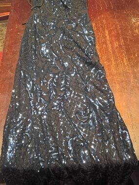 Windsor Black Dress with Navy Lace Accents